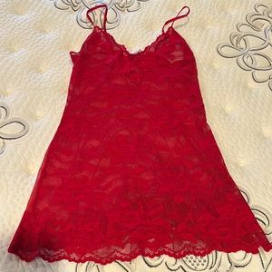 Victoria Secret Red Lace Slip